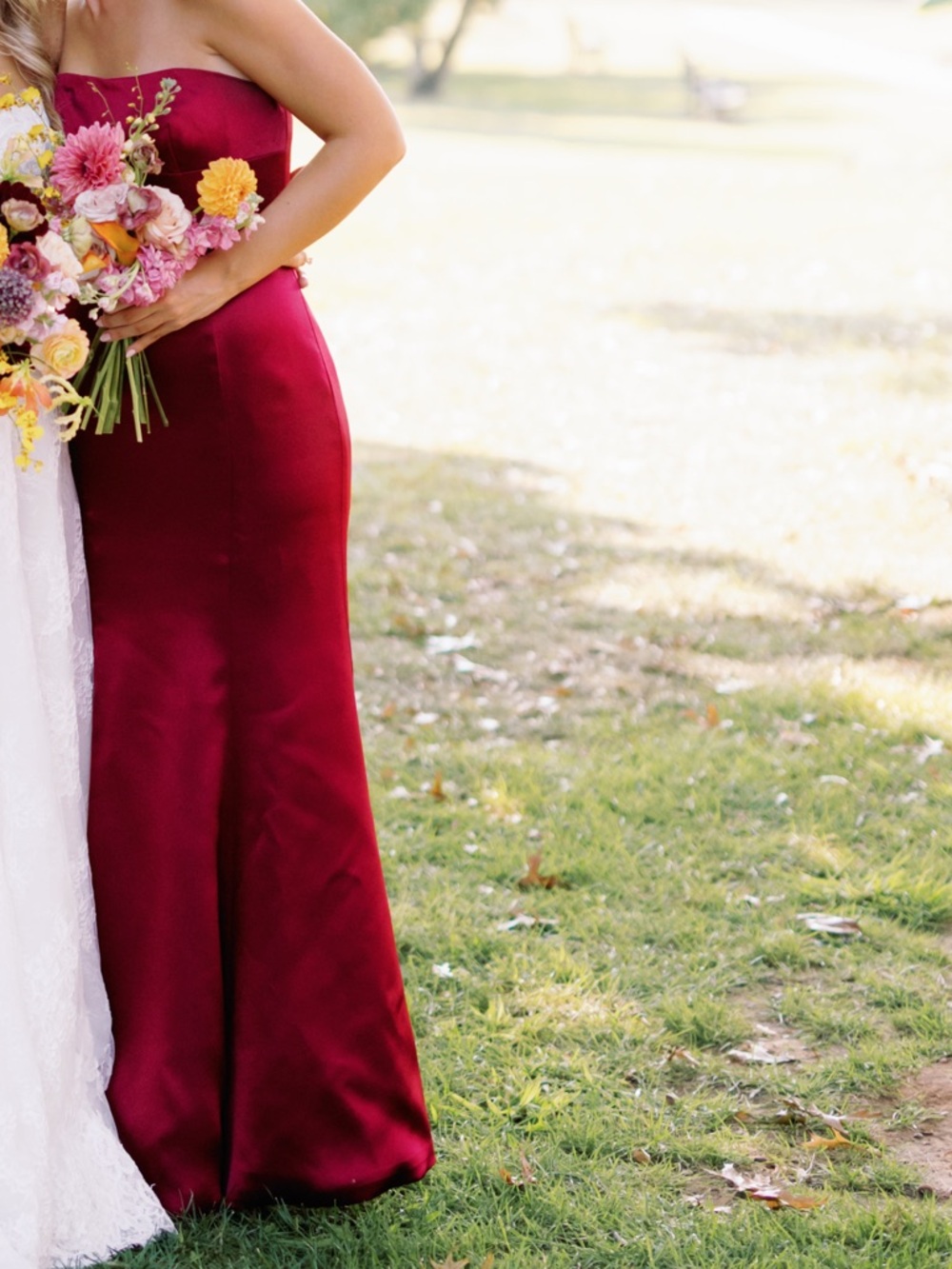 Azzazie Burgundy Satin Dress